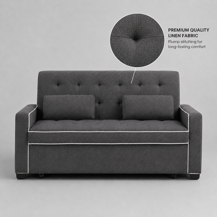 Austin Fabric Upholstered Sleeper Sofa With Built-In USB Ports - Grey