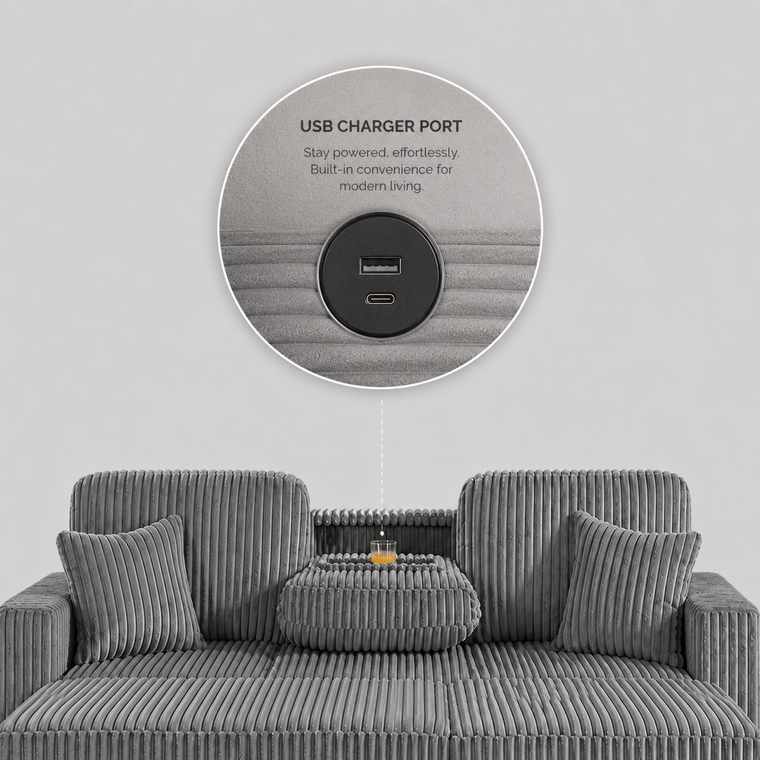 Flair Fabric Upholstered Sectional Sofa Bed With Reversible Storage Chaise - Grey