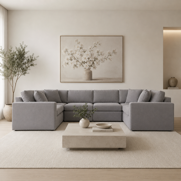 92104S8 Modmax 6-Piece Sectional Sofa In Fabric Upholstery - Granite | Signature Design By Ashley