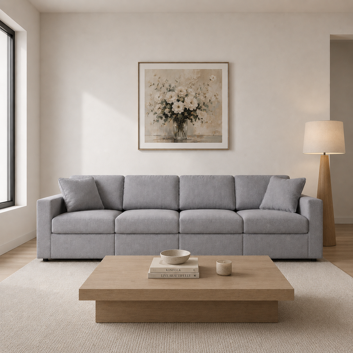 92104S10 Modmax 4-Piece Modular Sofa In Fabric Upholstery - Granite | Signature Design By Ashley