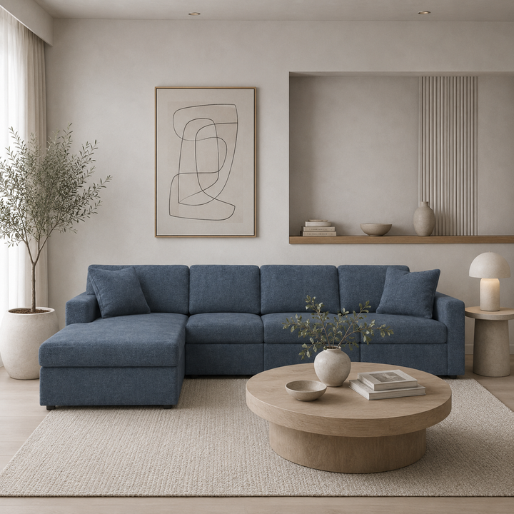 Modmax 4-Piece Fabric Sectional Sofa With Corner Chaise - Ink | Signature Design By Ashley