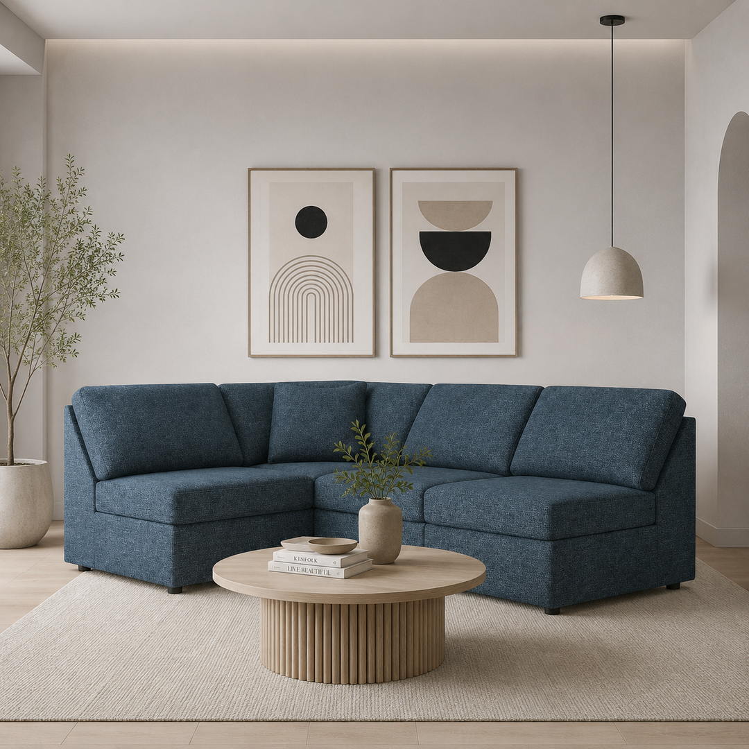92121S71 Modmax 4-Piece Sectional Sofa In Fabric Upholstery - Ink | Signature Design By Ashley