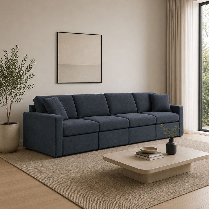 92121S10 Modmax 4-Piece Modular Sofa In Fabric Upholstery - Ink | Signature Design By Ashley