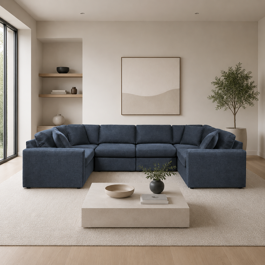 92121S8 Modmax 6-Piece Sectional Sofa In Fabric Upholstery - Ink | Signature Design By Ashley