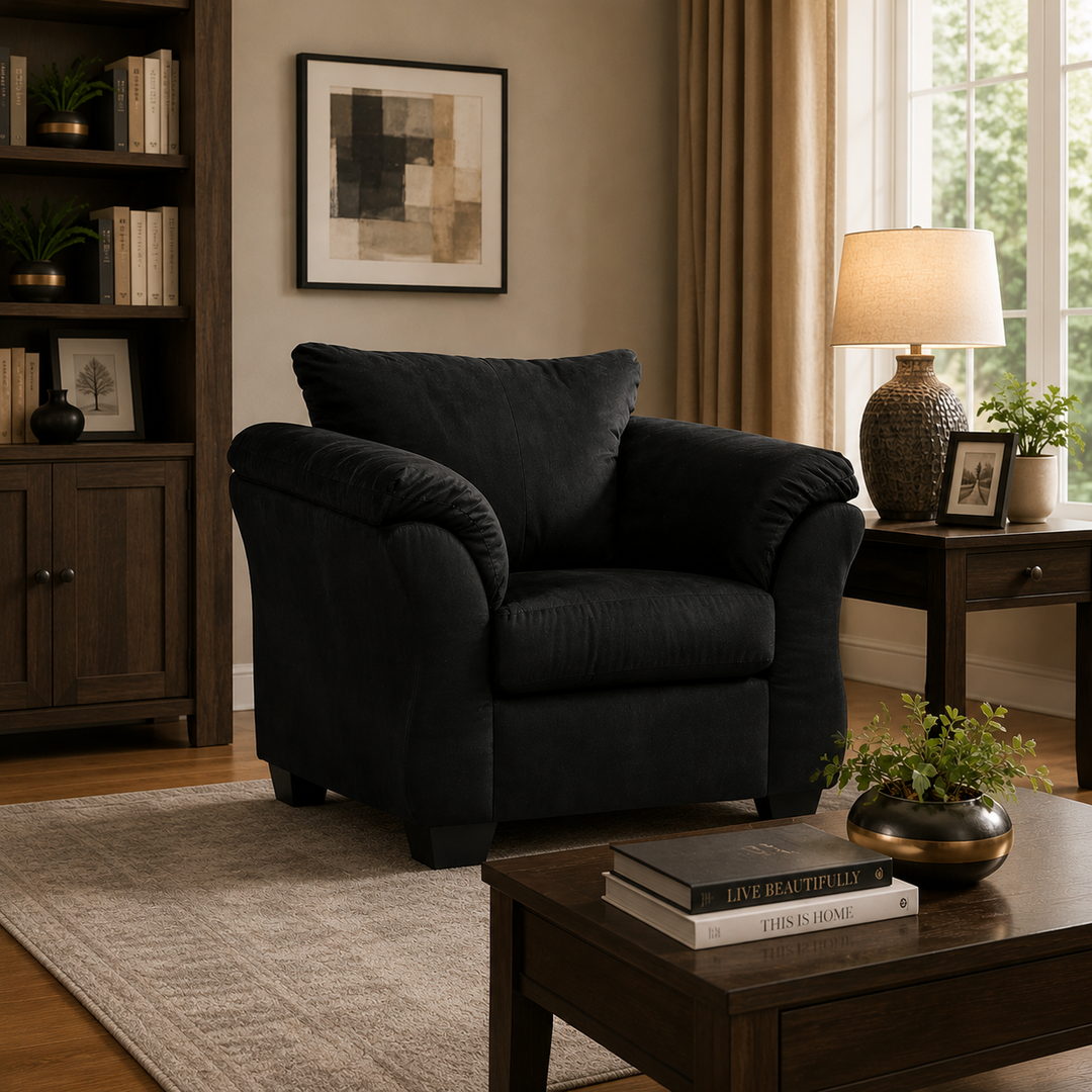 7500820 Darcy Armchair In Fabric Upholstery - Black | Signature Design By Ashley