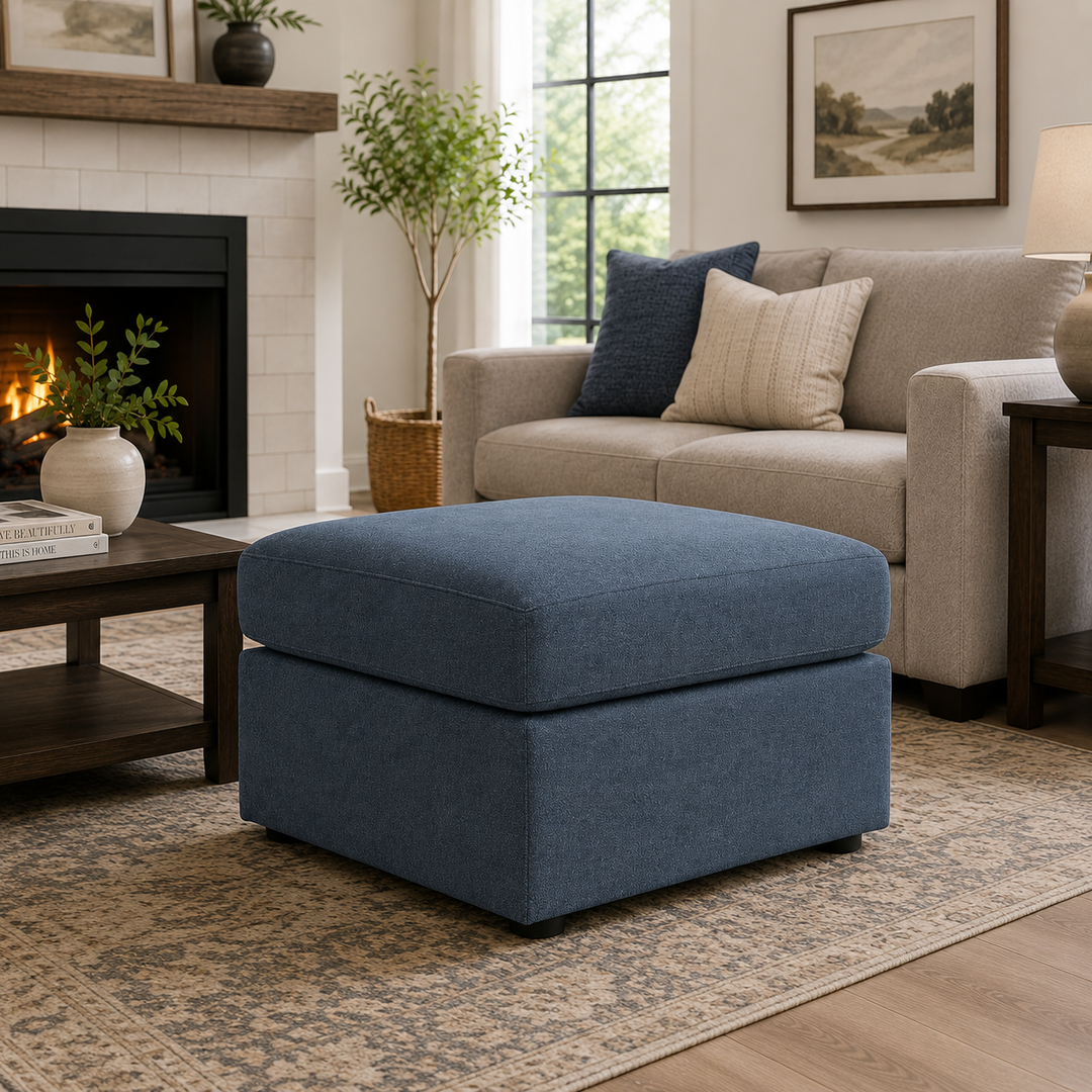 9210108 Modmax Oversized Accent Ottoman In Fabric Upholstery - Ink | Signature Design By Ashley