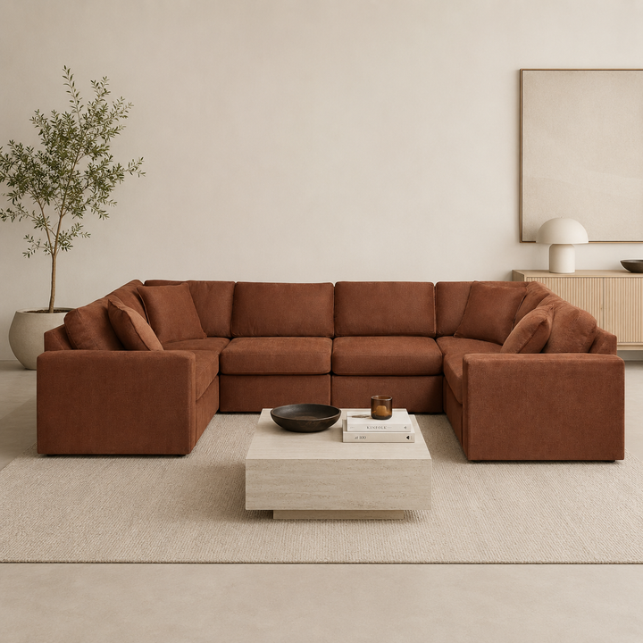 92102S8 Modmax 6-Piece Sectional Sofa In Fabric Upholstery - Spice | Signature Design By Ashley