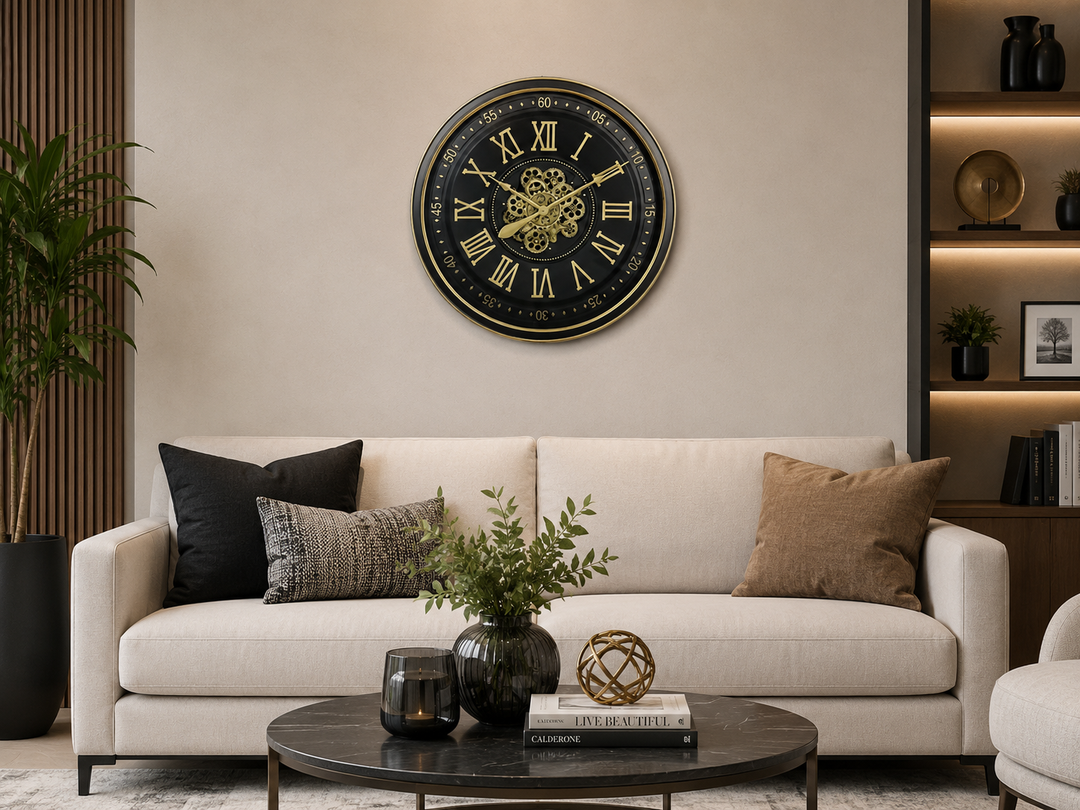 A8010385 Dairton Wall Clock - Black/ Gold | Signature Design By Ashley