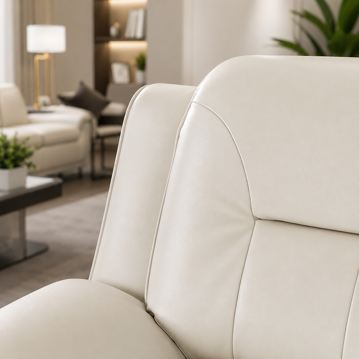 Gilan 3-Piece Sofa Set In Faux Leather Upholstery - White
