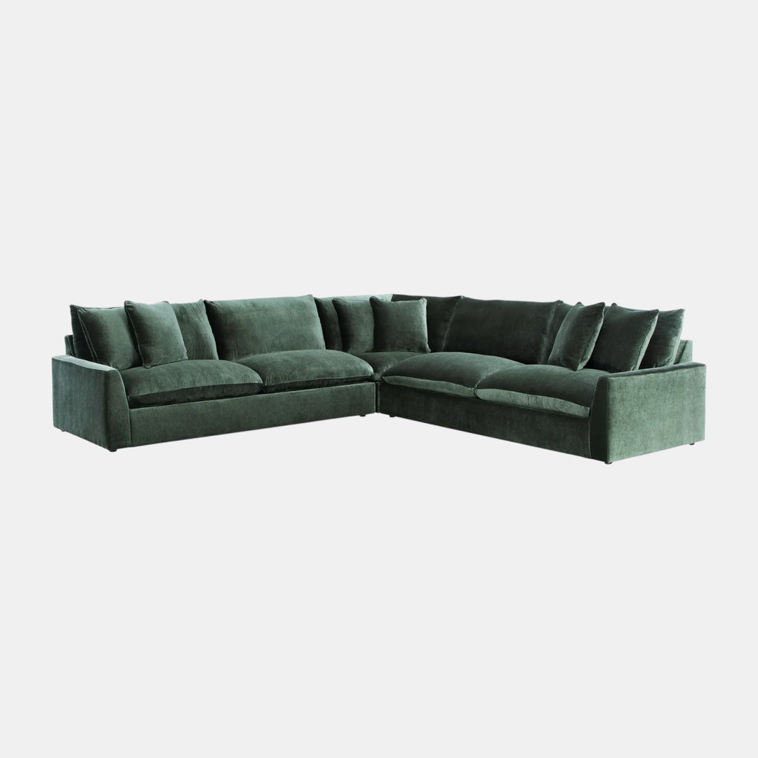 78001S1 Carriage View 3-Piece Sectional Sofa In Fabric Upholstery - Jade | Benchcraft By Ashley