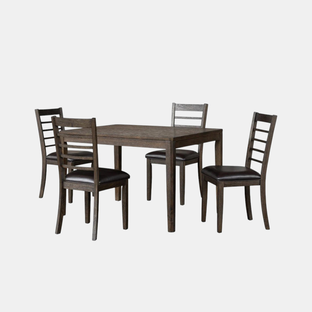 Ravenwood Espresso 5-Piece Dining Set With Fabric Upholstered Chairs