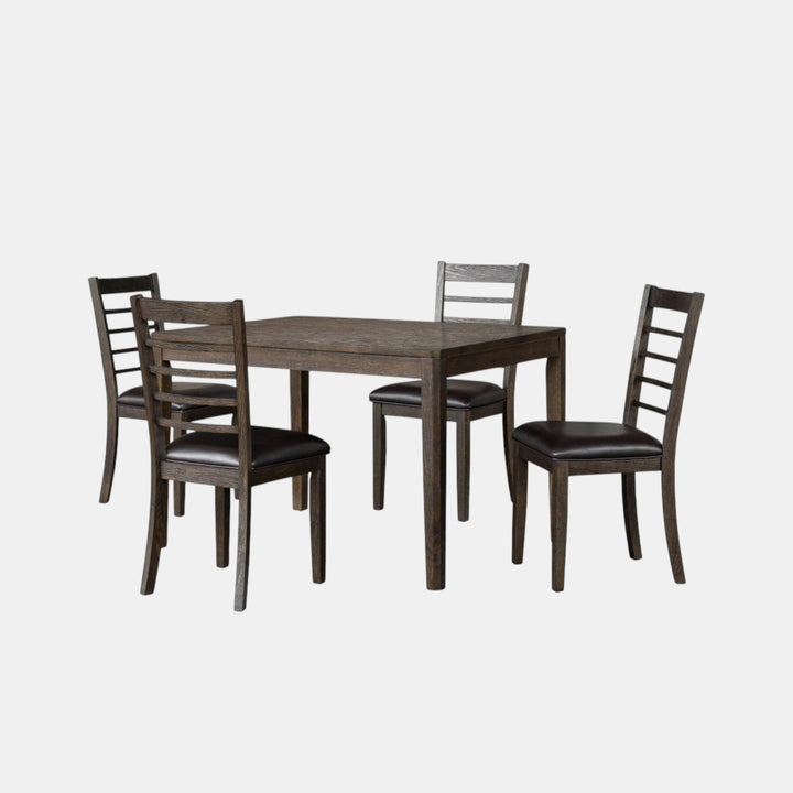 Ravenwood Espresso 5-Piece Dining Set With Fabric Upholstered Chairs