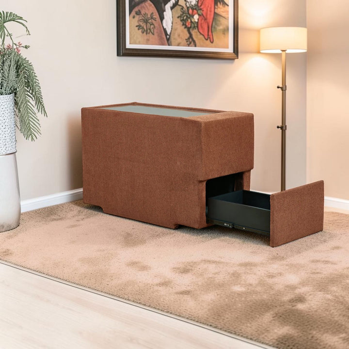 92102S3 Modmax 3-Piece Fabric Modular Loveseat With Storage Console - Spice | Signature Design By Ashley