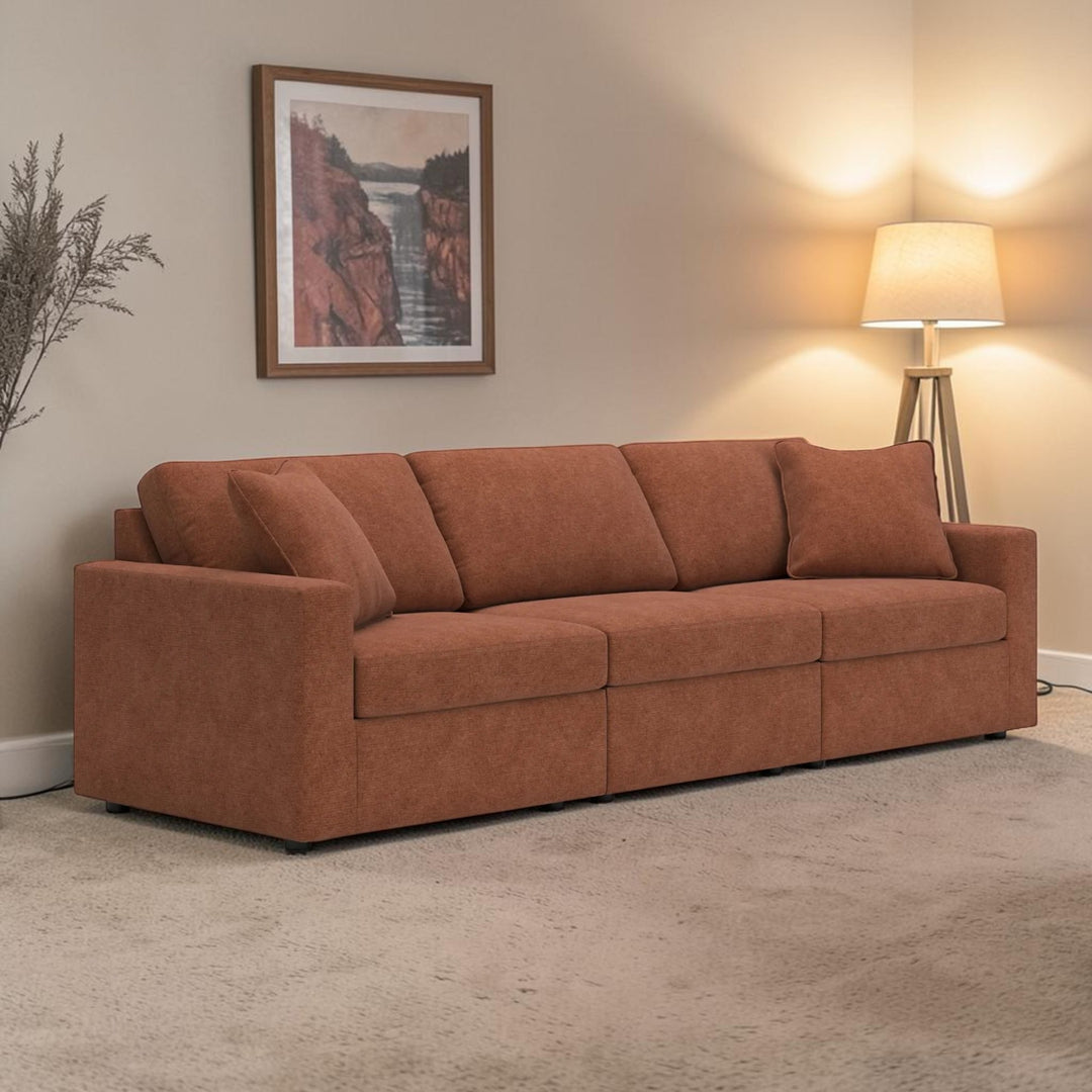 92102S2 Modmax 3-Piece Modular Sofa In Fabric Upholstery - Spice | Signature Design By Ashley