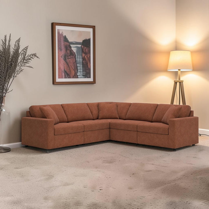 92102S6 Modmax 5-Piece Sectional Sofa In Fabric Upholstery - Spice | Signature Design By Ashley