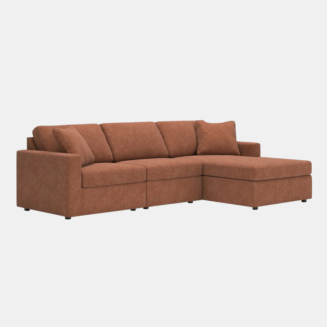 Modmax 3-Piece Fabric Sectional Sofa With Corner Chaise - Spice | Signature Design By Ashley