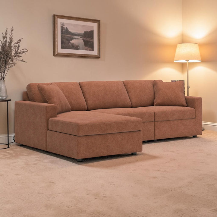 Modmax 3-Piece Fabric Sectional Sofa With Corner Chaise - Spice | Signature Design By Ashley