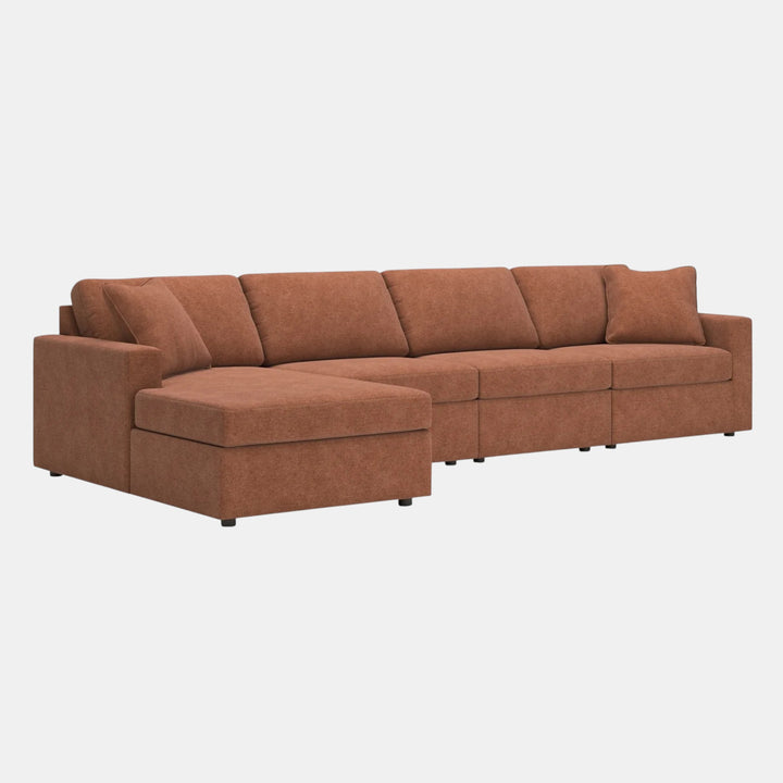 Modmax 4-Piece Fabric Sectional Sofa With Corner Chaise - Spice | Signature Design By Ashley