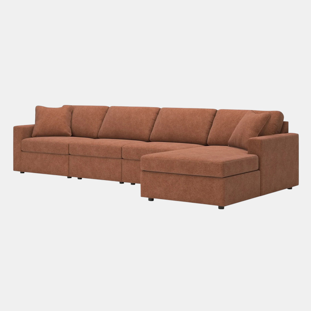 Modmax 4-Piece Fabric Sectional Sofa With Corner Chaise - Spice | Signature Design By Ashley
