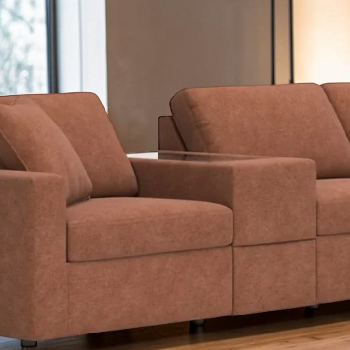 92102S30 Modmax 8-Piece Fabric Sectional Sofa With Storage &amp; Audio System Console - Spice | Signature Design By Ashley