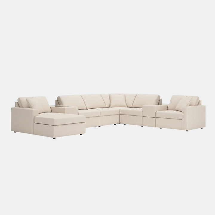 92103S16 Modmax 8-Piece Fabric Sectional Sofa With Audio System Console - Oyster | Signature Design By Ashley
