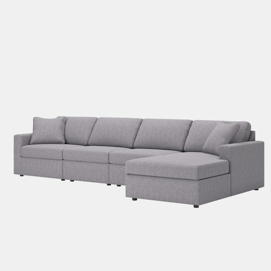 Modmax 4-Piece Fabric Sectional Sofa With Corner Chaise - Granite | Signature Design By Ashley