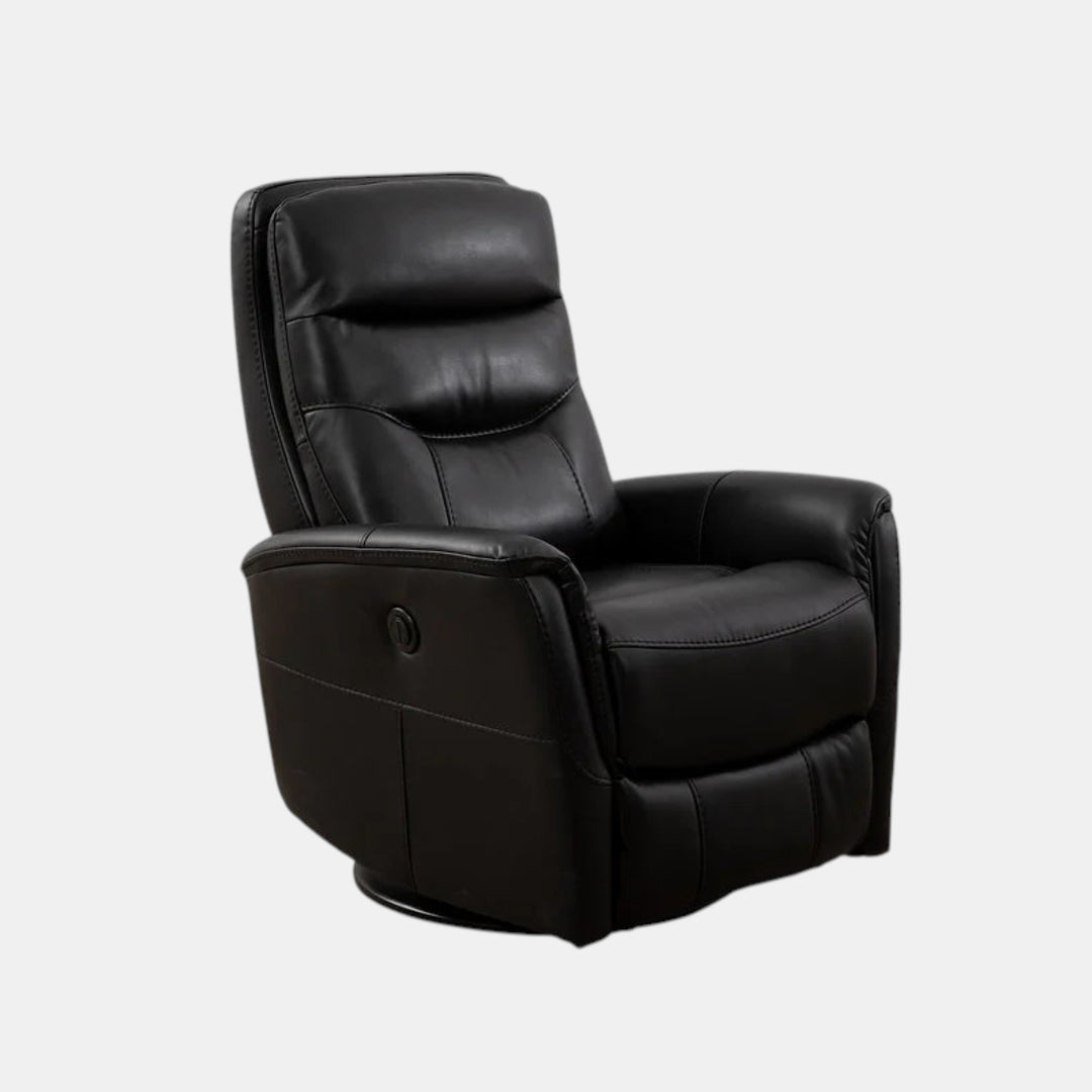 Mufin Black Power Recliner Chair With PU Leather Upholstery