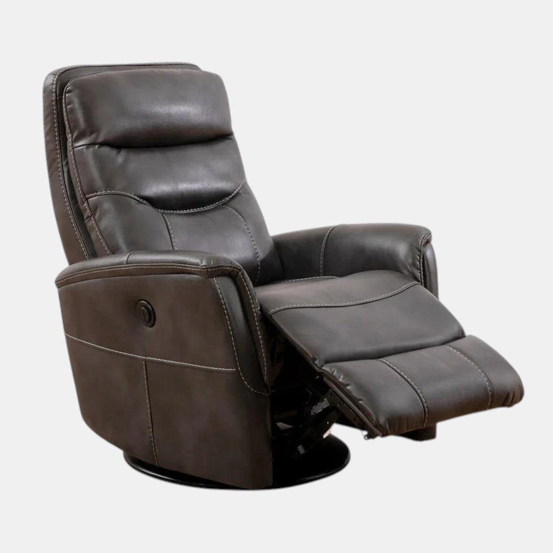 Mufin Dark Grey Power Recliner Chair With PU Leather Upholstery