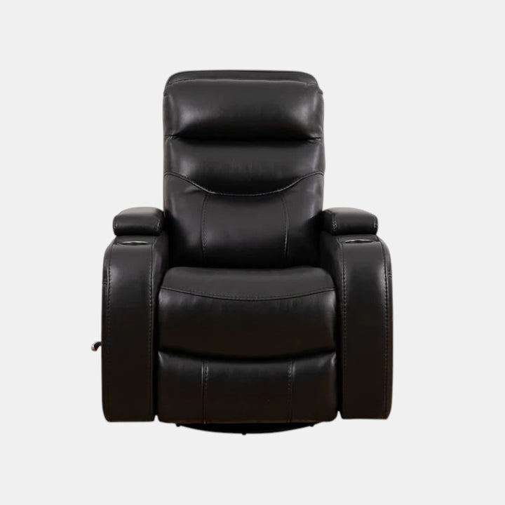 Emery Black Manual Recliner Chair With PU Leather Upholstery