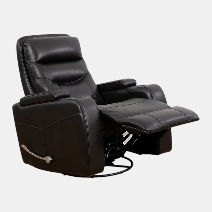 Emery Black Manual Recliner Chair With PU Leather Upholstery