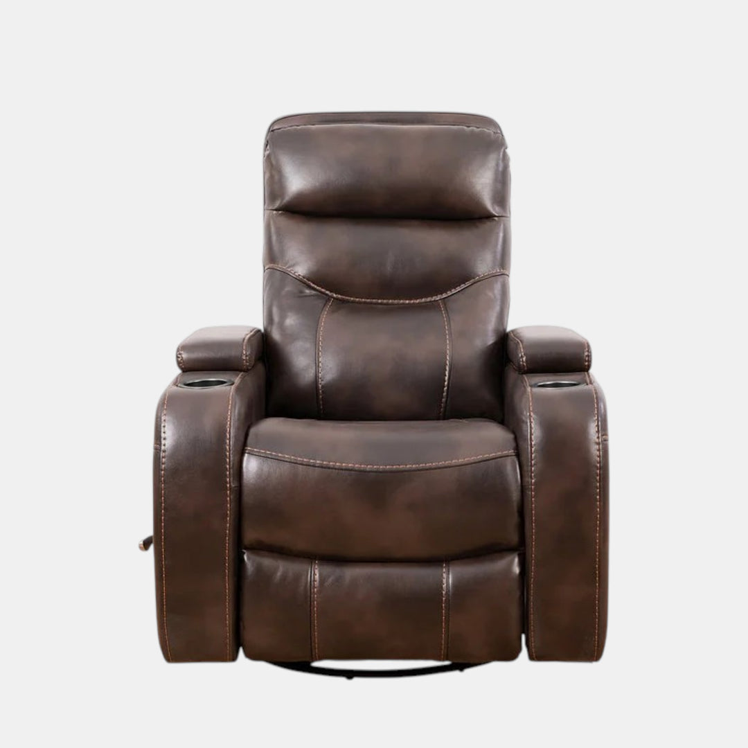 Emery Brown Manual Recliner Chair With PU Leather