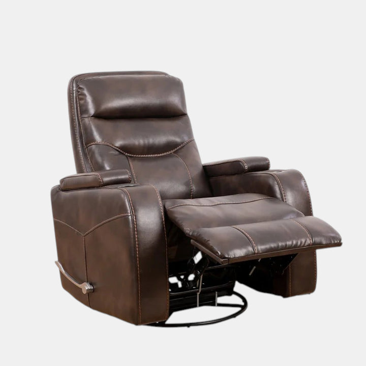 Emery Brown Manual Recliner Chair With PU Leather