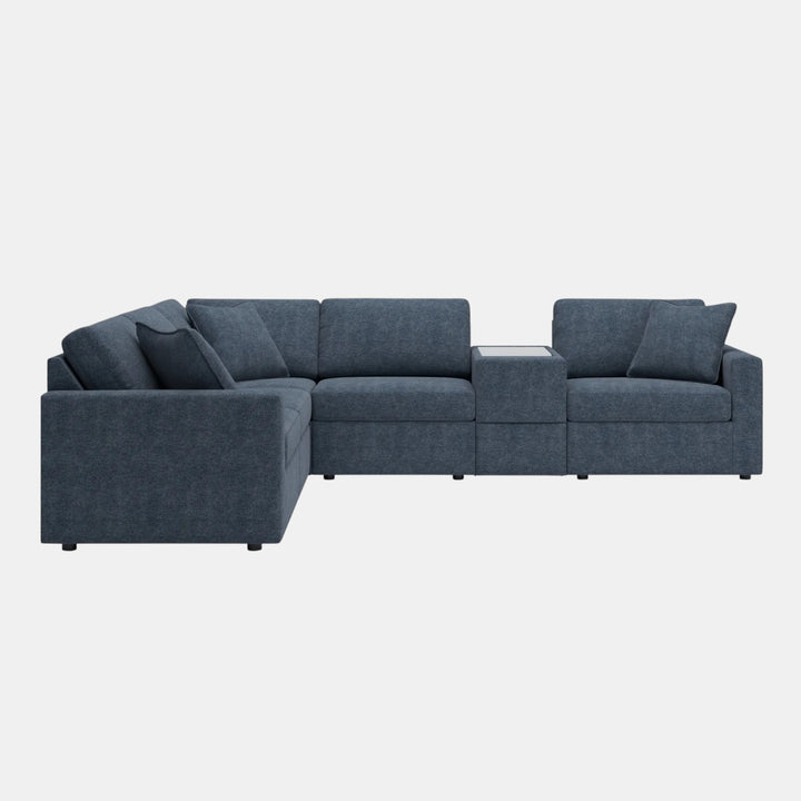 92121S7 Modmax 6-Piece Fabric Sectional Sofa With Storage Console - Ink | Signature Design By Ashley