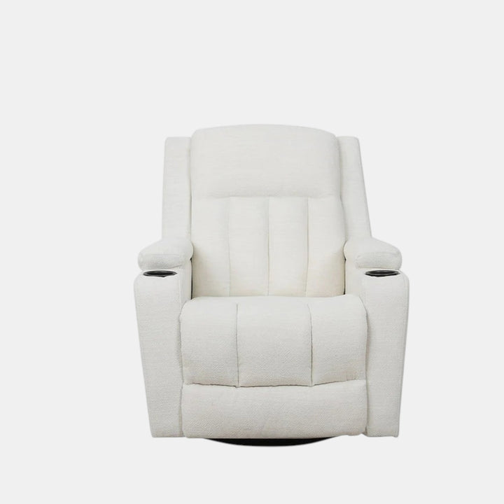 Neutron Ivory Rocker Recliner Chair With Fabric Upholstery