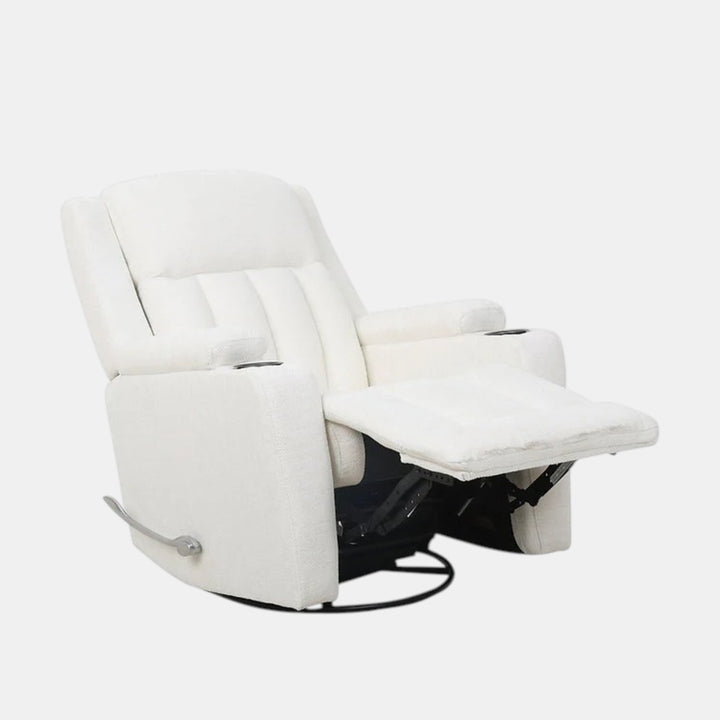 Neutron Ivory Rocker Recliner Chair With Fabric Upholstery