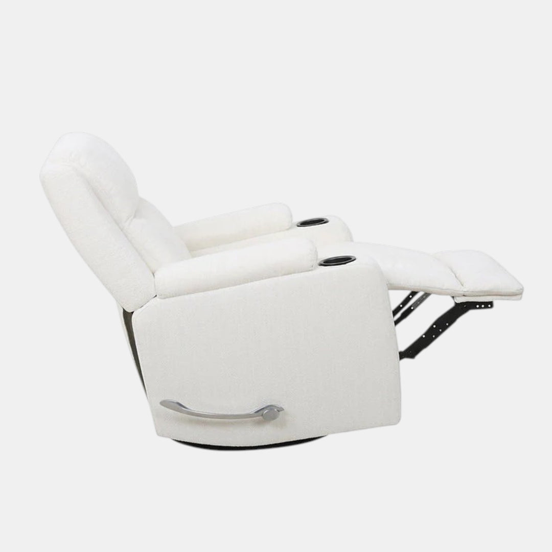 Neutron Ivory Rocker Recliner Chair With Fabric Upholstery