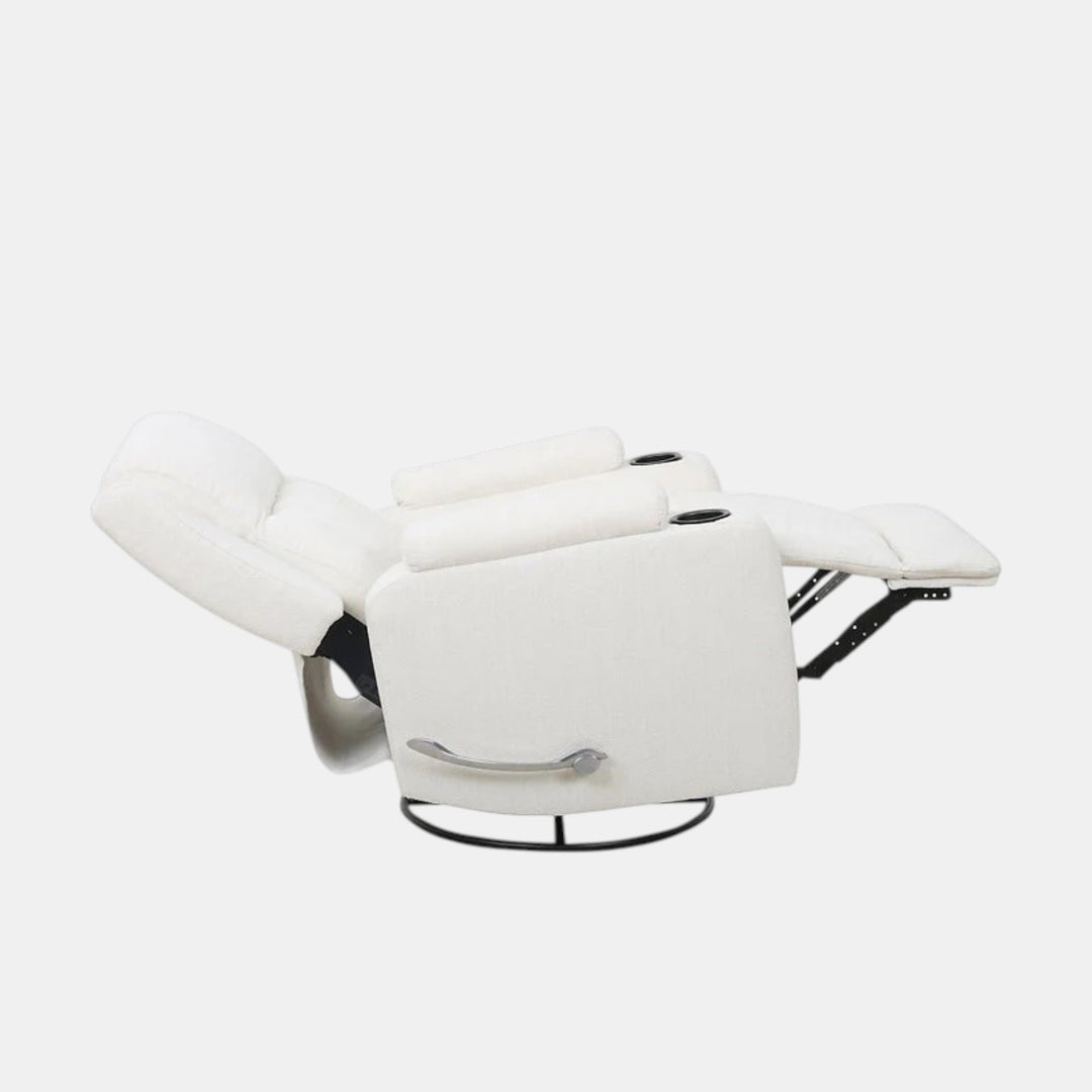 Neutron Ivory Rocker Recliner Chair With Fabric Upholstery