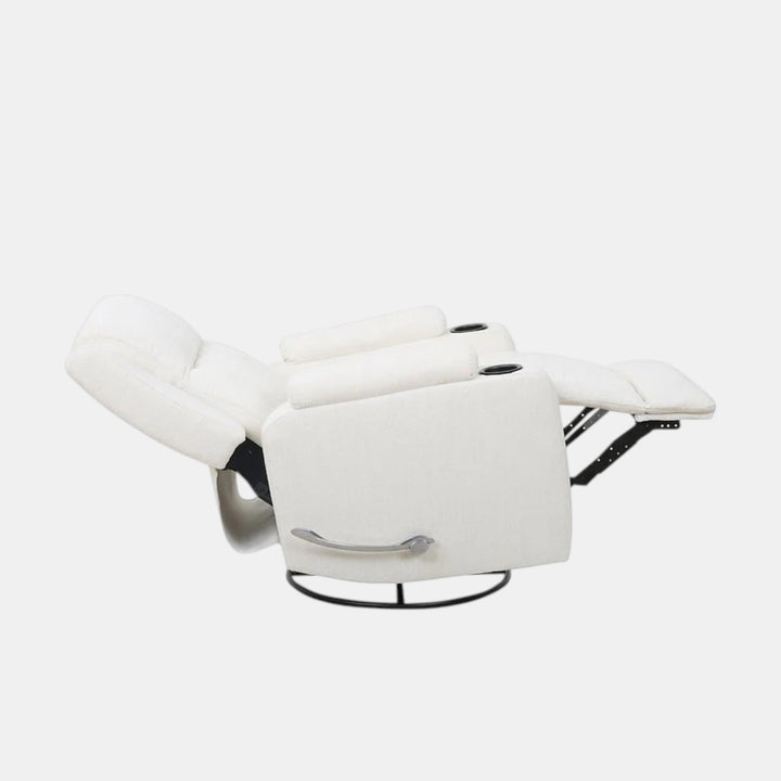 Neutron Ivory Rocker Recliner Chair With Fabric Upholstery