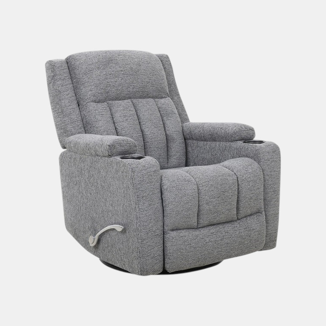 Neutron Grey Rocker Recliner Chair In Fabric Upholstery