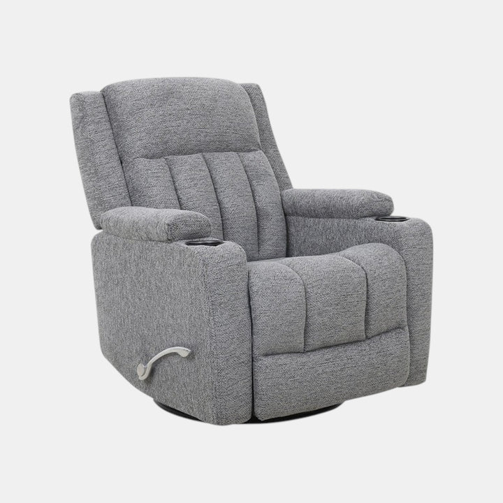 Neutron Grey Rocker Recliner Chair In Fabric Upholstery