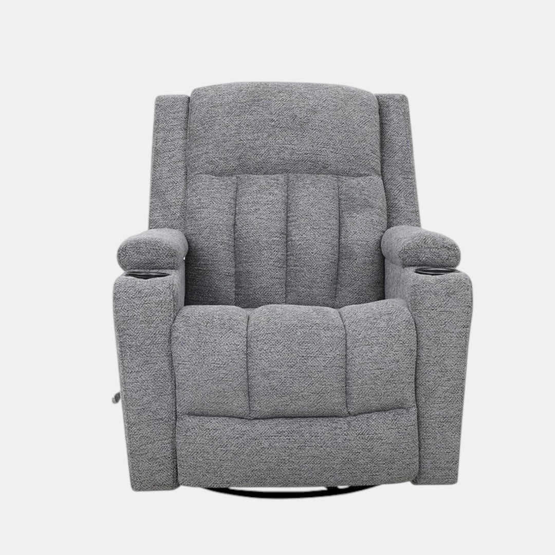Neutron Grey Rocker Recliner Chair In Fabric Upholstery