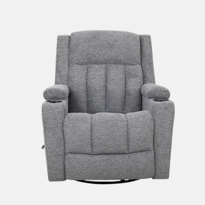 Neutron Grey Rocker Recliner Chair In Fabric Upholstery