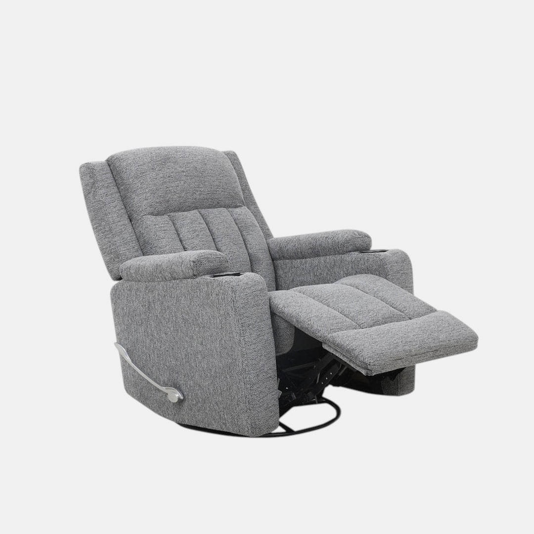 Neutron Grey Rocker Recliner Chair In Fabric Upholstery