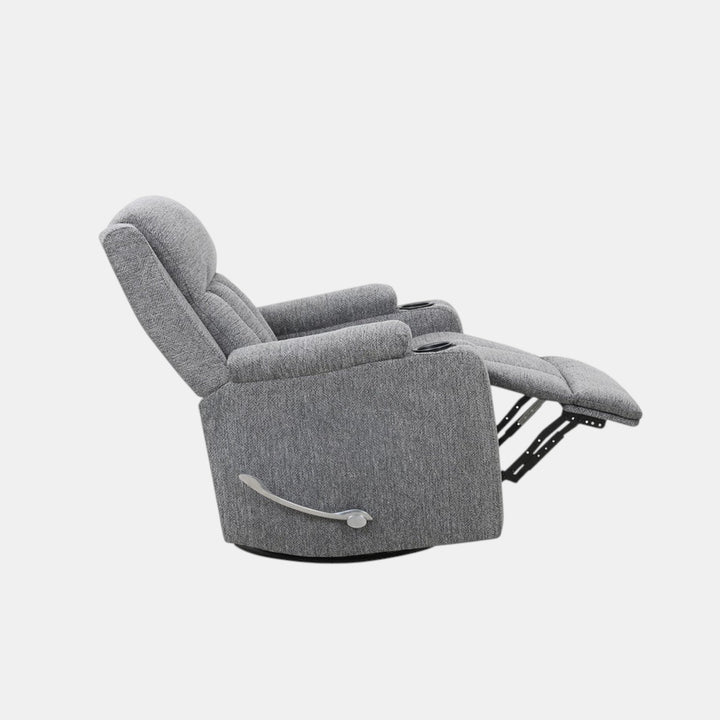 Neutron Grey Rocker Recliner Chair In Fabric Upholstery