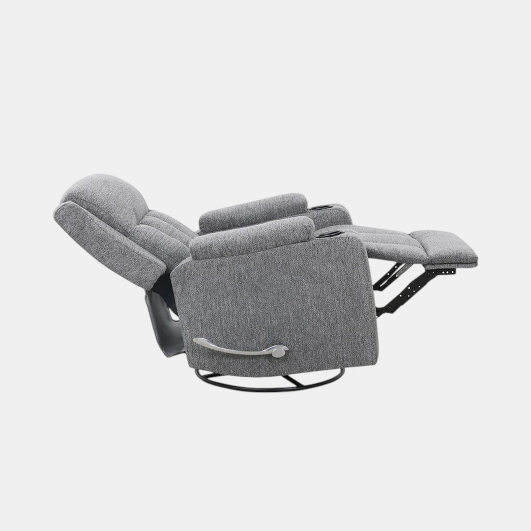 Neutron Grey Rocker Recliner Chair In Fabric Upholstery