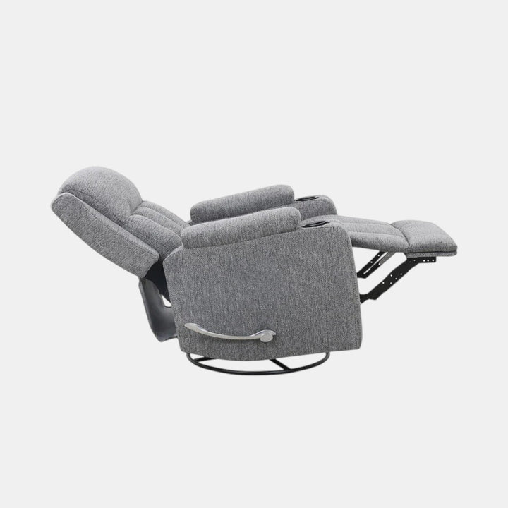Neutron Grey Rocker Recliner Chair In Fabric Upholstery