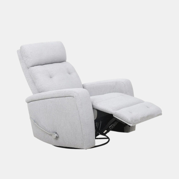 Finn Light Grey Manual Recliner Chair In Fabric Upholstery