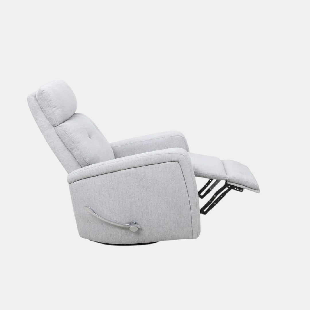 Finn Light Grey Manual Recliner Chair In Fabric Upholstery