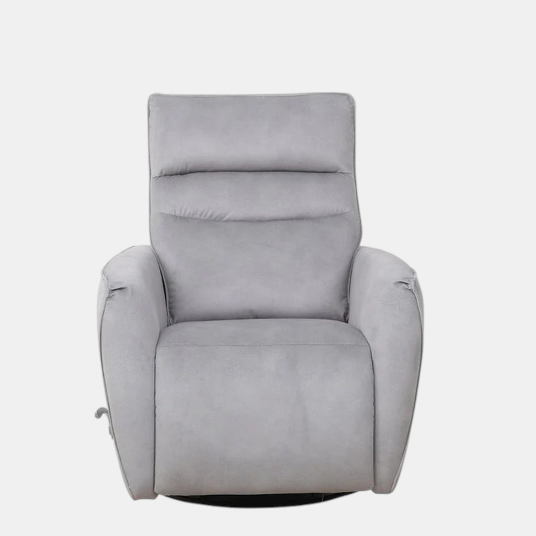 Mezain Silver Grey Rocker Recliner Chair In Fabric Upholstery
