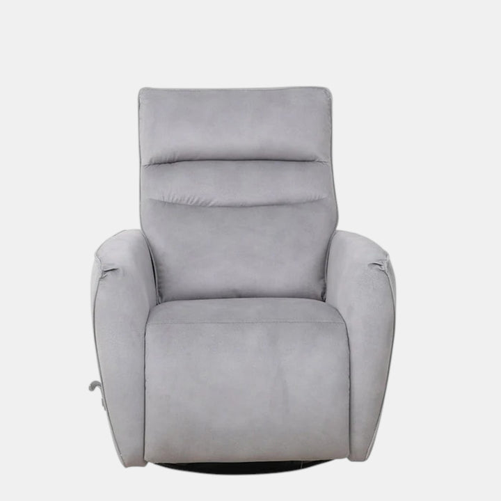 Mezain Silver Grey Rocker Recliner Chair In Fabric Upholstery